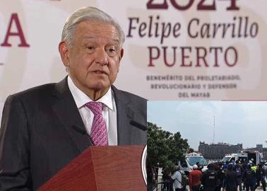 "Están desesperados":  AMLO reacciona a los ataques de normalistas en Palacio Nacional