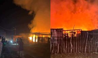 Fuego arrasa con varias casas en El Sahuaro, al sur de Ciudad Obregón