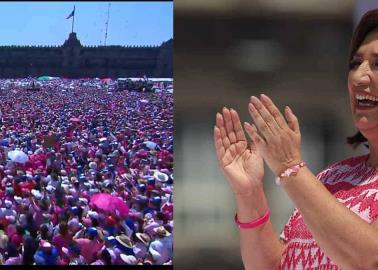 VIDEO | Así se vio el Zócalo por la marcha Marea Rosa de Xóchitl Gálvez