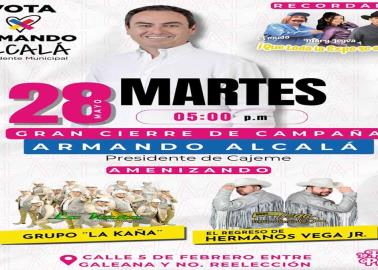 Armando Alcalá invita al gran cierre de campaña recordando a "Que toda la Expo se entere"