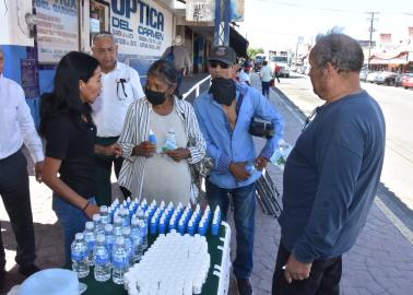 Ante el intenso calor, en Navojoa instalan módulo de hidratación