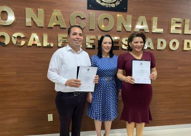Lorenia Valles y Heriberto Aguilar reciben constancia como senadores electos de Sonora