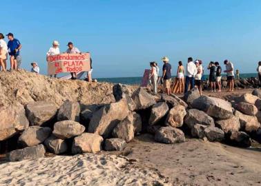 Clausuran escollera en playa Camahuiroa