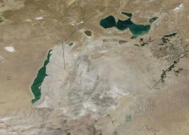 Este lago se está secando y se está convirtiendo en un desierto, ¿dónde se encuentra?