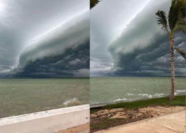 Momento exacto en que la tormenta tropical "Alberto" tocó tierra en México