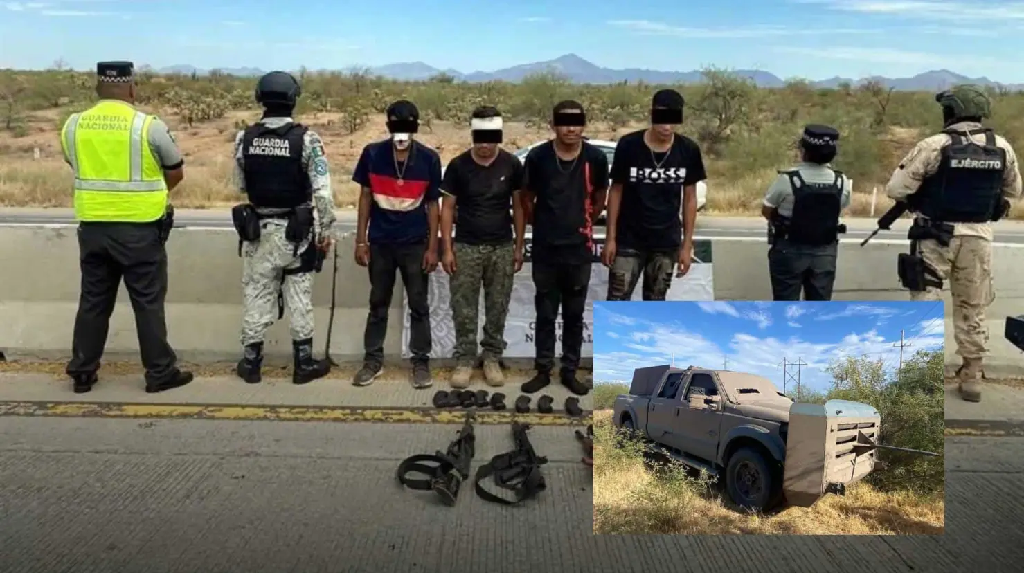 Caen nueve presuntos criminales con arsenal en Caborca, Sonora
