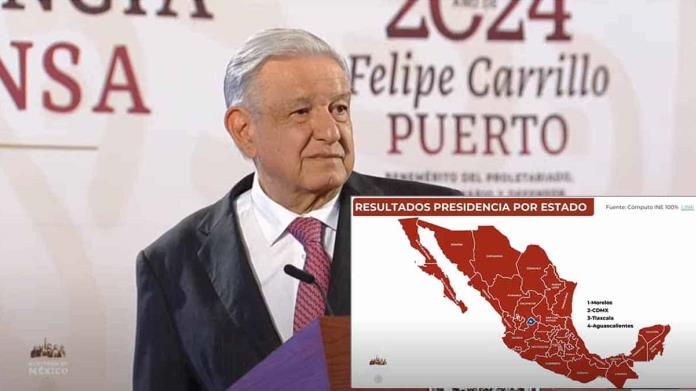AMLO muestra resultados del INE y señala cuál fue el único estado donde ganó Xóchitl Gálvez AMLO muestra resultados del INE y señala cuál fue el único estado donde ganó Xóchitl Gálvez