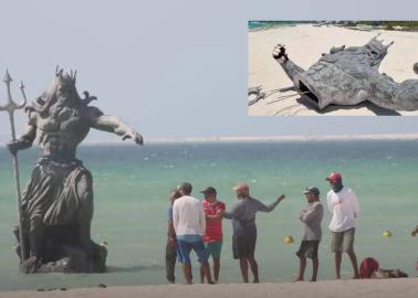 ¿Ya fue destruída la estatua de Poseidón en Yucatán? Esto se sabe