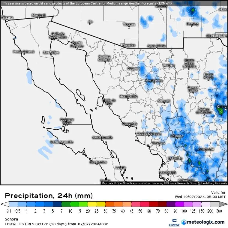 Clima en Sonora: Lluvias, calor y neblina se esperan hoy 7 de julio en estos municipios