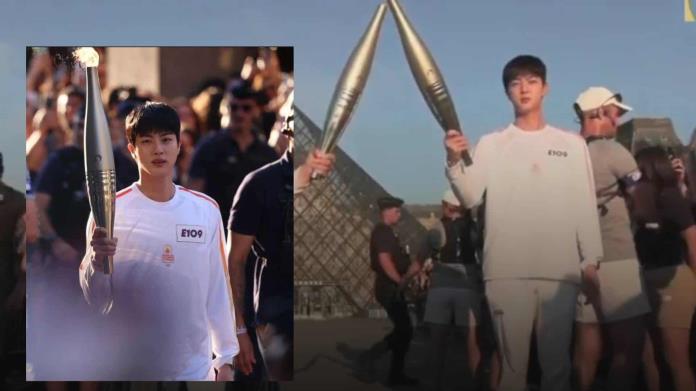 Jin de BTS porta la antorcha olímpica en París 2024 Jin de BTS porta la antorcha olímpica en París 2024
