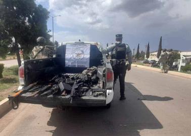 Sujetos chocan en carretera Ímuris-Agua Prieta y abandonan camioneta con armas