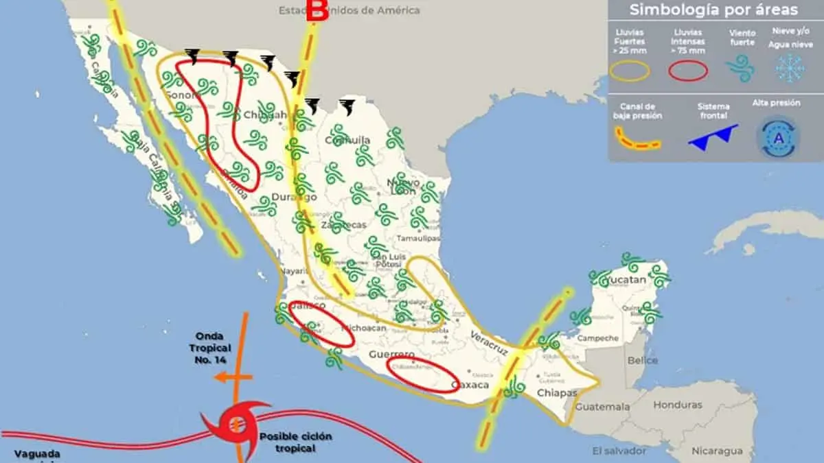 Clima en Sonora hoy 31 de julio: Monzón mexicano provocará fuertes lluvias en estos municipios