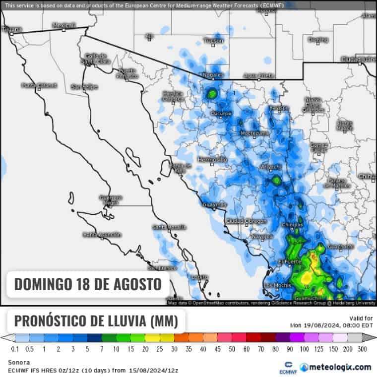 Clima en Sonora hoy 18 de agosto: Pese a calor, SÍ lloverá en estos municipios