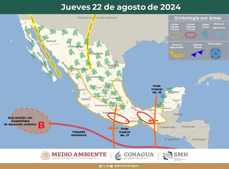 Seguirán lluvias en zona serrana de Sonora: Conagua