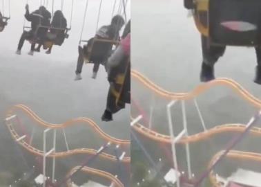 Six Flags: Visitantes quedan atrapados en juego a más de 70 metros por fuertes lluvias