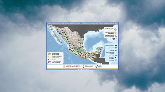 Clima en México para viernes 23 de agosto; ondas tropicales generan diversas precipitaciones Clima en México para viernes 23 de agosto; ondas tropicales generan diversas precipitaciones