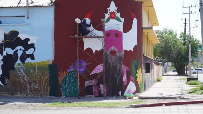 Pintan mural de chapayeca en Ciudad Obregón Pintan mural de chapayeca en Ciudad Obregón