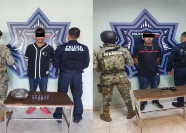 Capturan a dos sujetos con droga y arma de fuego en operativos en Ciudad Obregón