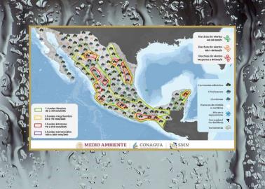 Clima en México para domingo 1 de septiembre; frente frío acompañado de lluvias intensas