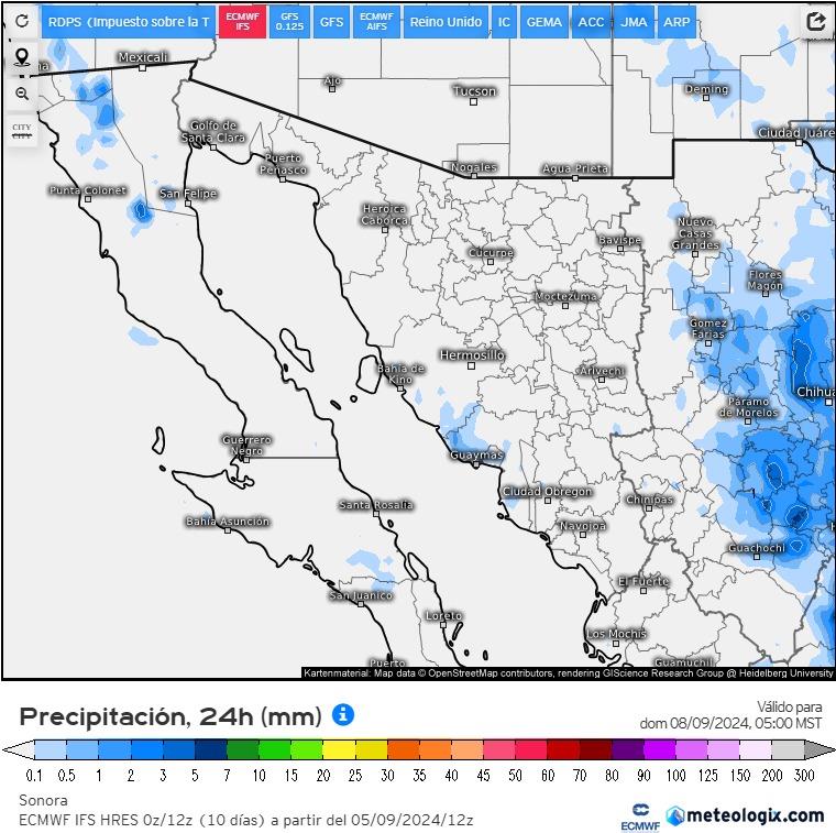 Clima en Sonora este 8 de septiembre de 2024: Calor extremo y lluvia en un solo municipio de la Entidad, te contamos