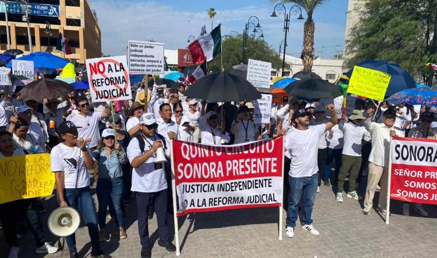 VIDEO | En Hermosillo empleados del Poder Judicial protestan contra la aprobación de la Reforma