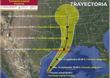 SMN: Francine se intensifica y afectará a algunos estados de México