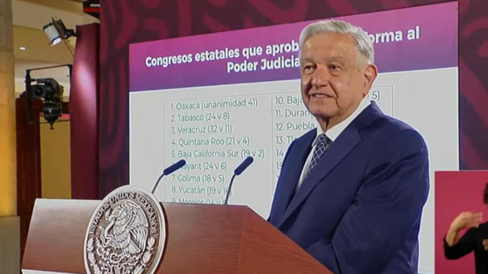 AMLO prevé que Reforma al Poder Judicial se publique en el DOF el 15 de septiembre