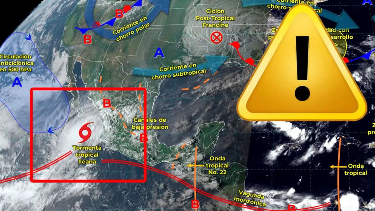 Huracán "Ileana": Protección Civil emite alerta amarilla para el sur de Sonora