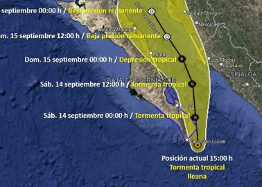 Tormenta Ileana: municipios del sur de Sonora se mantienen en alerta naranja