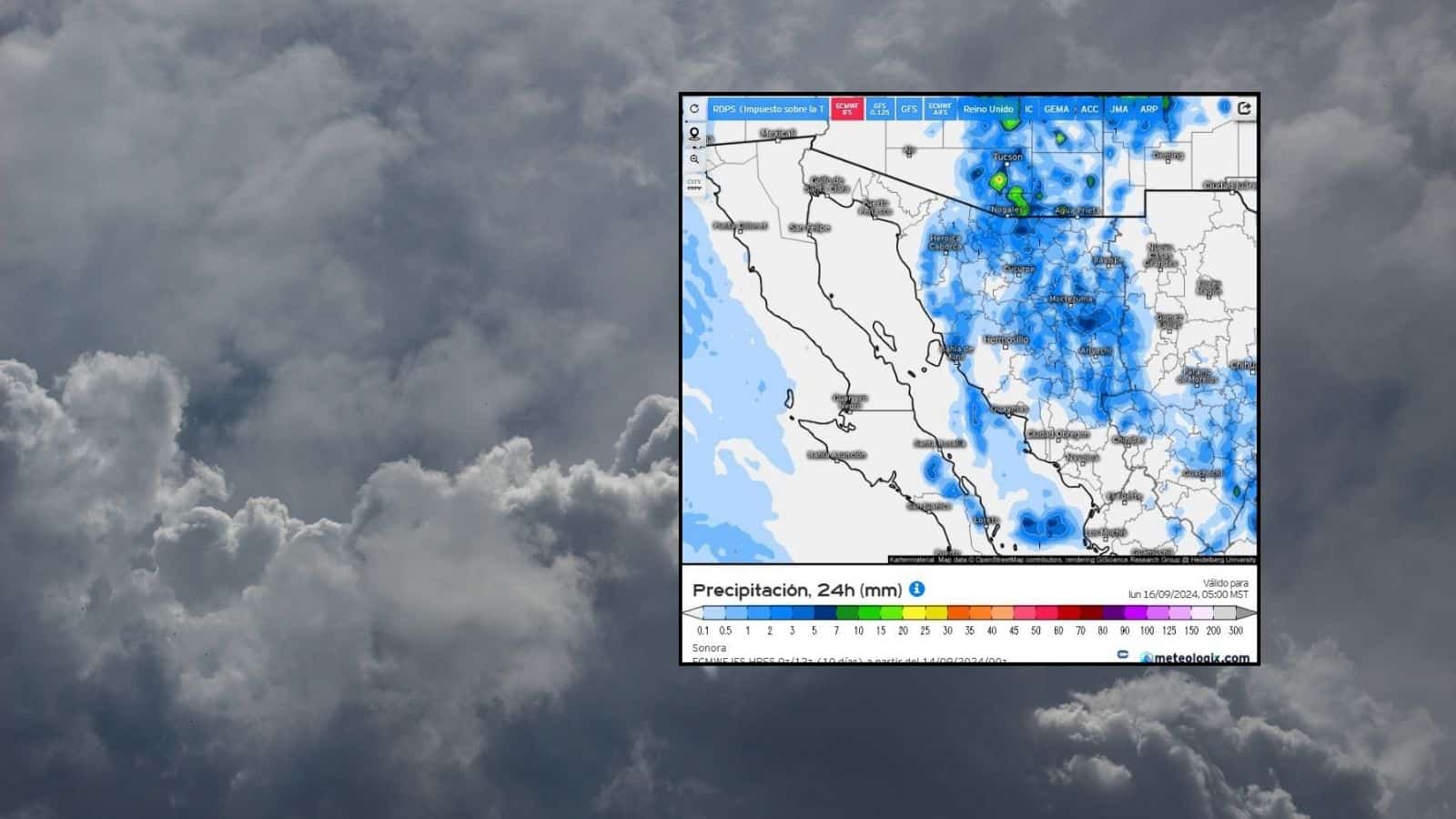 Clima en Hermosillo hoy 15 de septiembre; día nublado y chubascos por Ileana