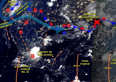 Frente frío 2 impactará a México: Temperaturas de 0 a 5 °C y lluvias en diversos estados