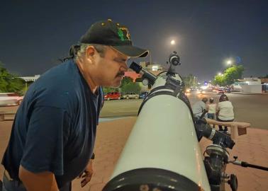 Se reúnen en la Laguna del Náinari en Cajeme para observar eclipse parcial de Luna