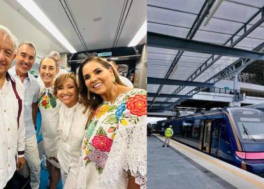 AMLO y la presidenta electa Claudia Sheinbaum inauguran el Tren P´atal