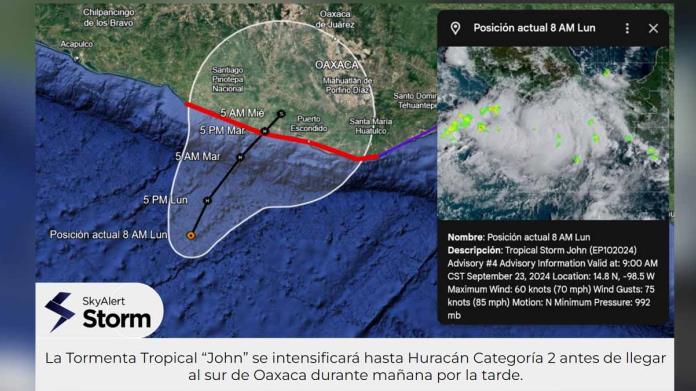 Tormenta Tropical John en el Océano Pacífico, ¿cuándo tocará tierra como huracán categoría 2?