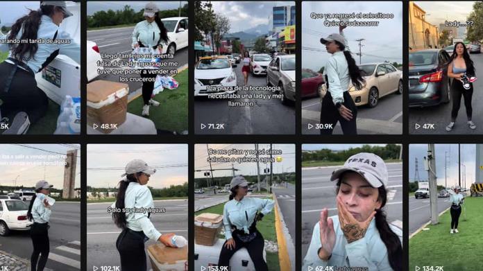 Lady Aguas: Así vende vende aguas esta regia; los conductores le piden fotos | VIDEO Lady Aguas: Así vende vende aguas esta regia; los conductores le piden fotos | VIDEO
