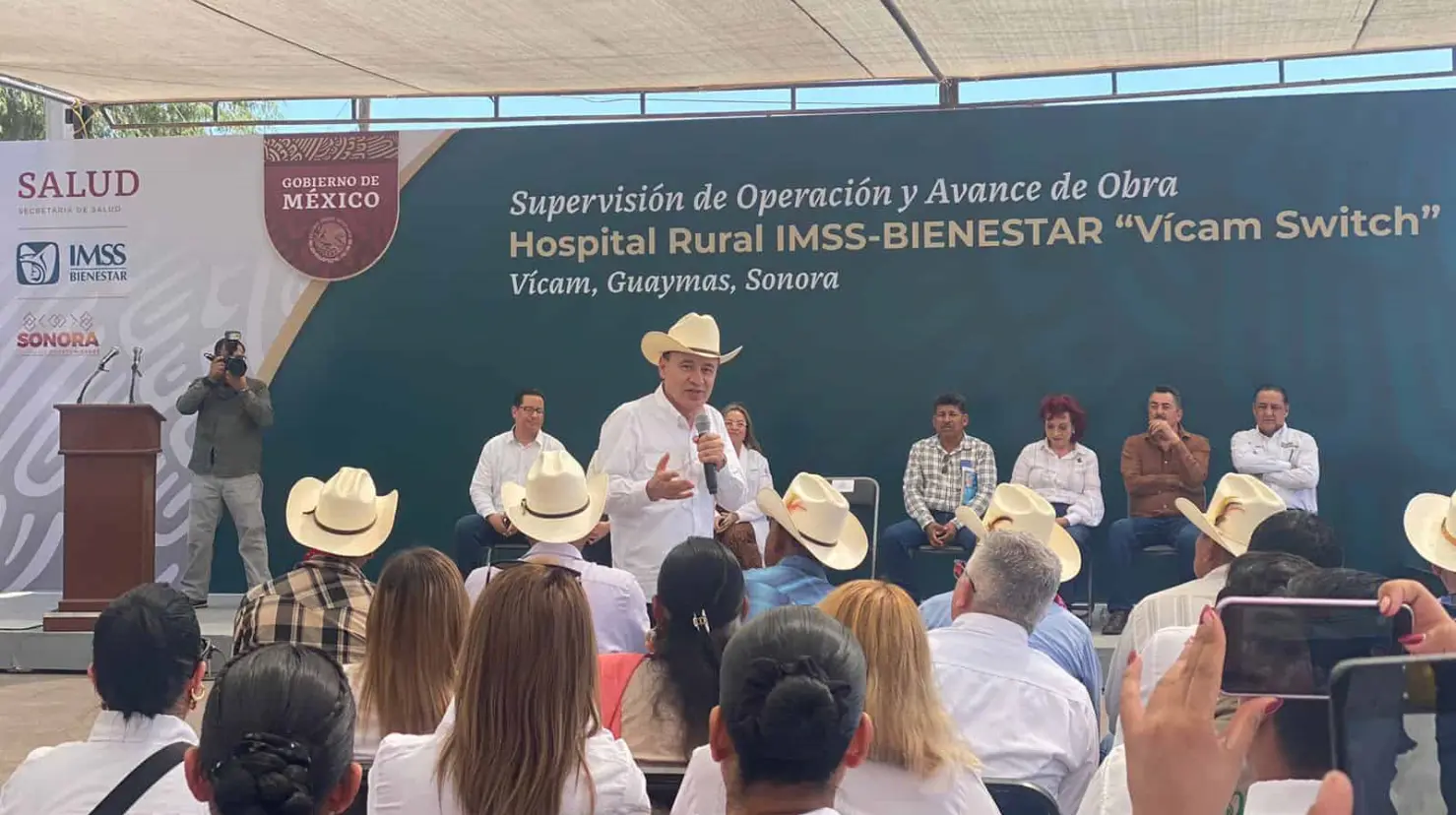 Alfonso Durazo supervisa Hospital Rural IMSS Bienestar en "Vícam-Switch"
