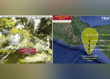 Depresión tropical Once-E: traerá fuertes lluvias y posible tormenta tropical a México