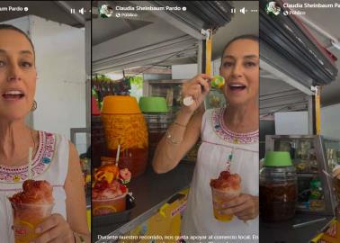 El día que Claudia Sheinbaum comió raspados en la Laguna del Náinari en Ciudad Obregón