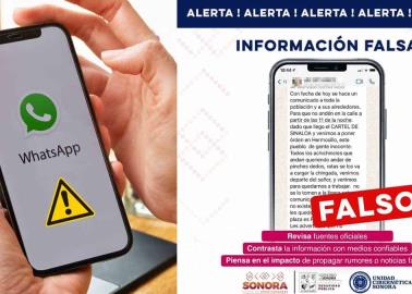 SSP Sonora alerta a la población por mensaje falso que circula por redes sociales