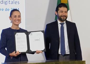 Claudia Sheinbaum firma iniciativa de reforma a favor de trabajadores de plataformas digitales