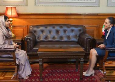 Claudia Sheinbaum se reúne con Malala Yousafzai en Palacio Nacional