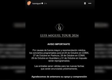 Luis Miguel anuncia reprogramación de conciertos en México