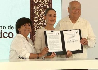 Claudia Sheinbaum firma convenio para el programa de vivienda en Baja California Sur