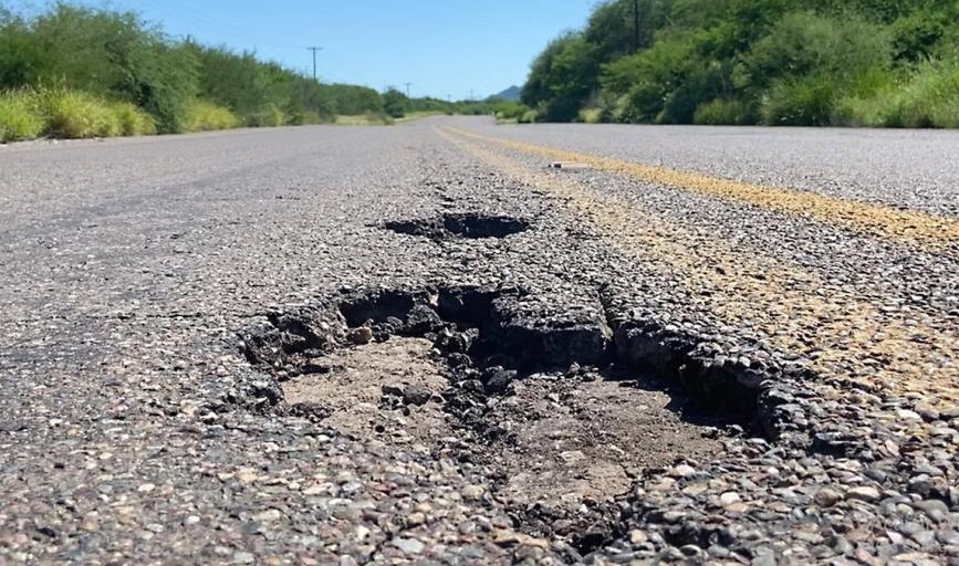 Carretera Navojoa-Álamos, nuevamente con baches