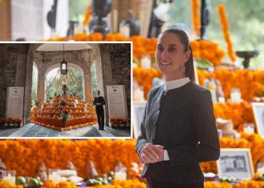 Día de Muertos: Claudia Sheinbaum dedica altar a mujeres heroínas en Palacio Nacional