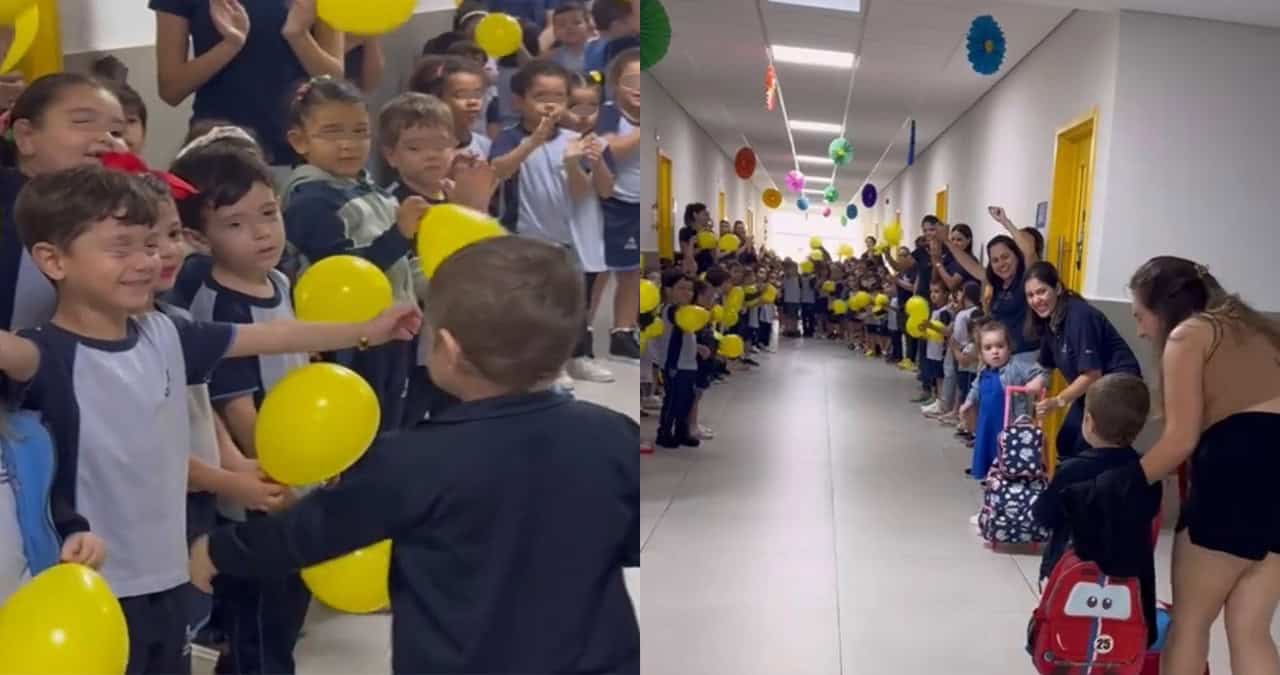 VIDEO| Así reciben en su escuela a niño después de un año luchando contra el cáncer