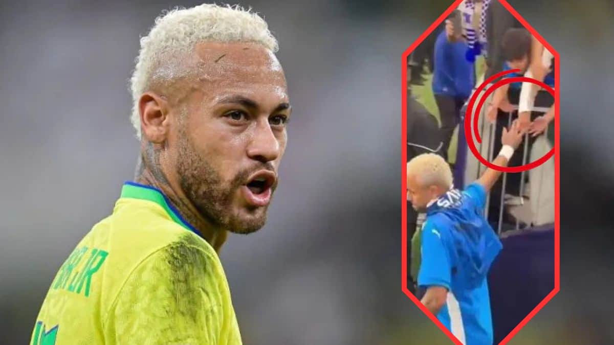 VIDEO | Aficionado le roba anillo a Neymar mientras ingresaba al campo de juego en Arabia Saudita