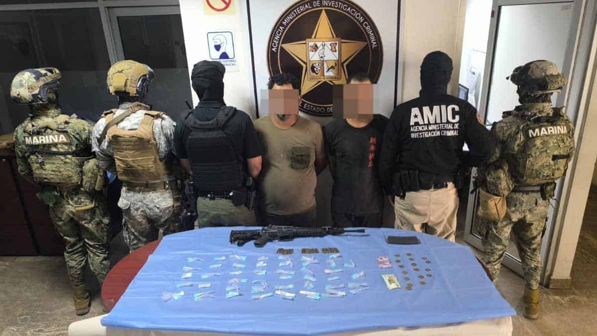 Marina asegura droga, armas y detiene a presuntos delincuentes en Ciudad Obregón