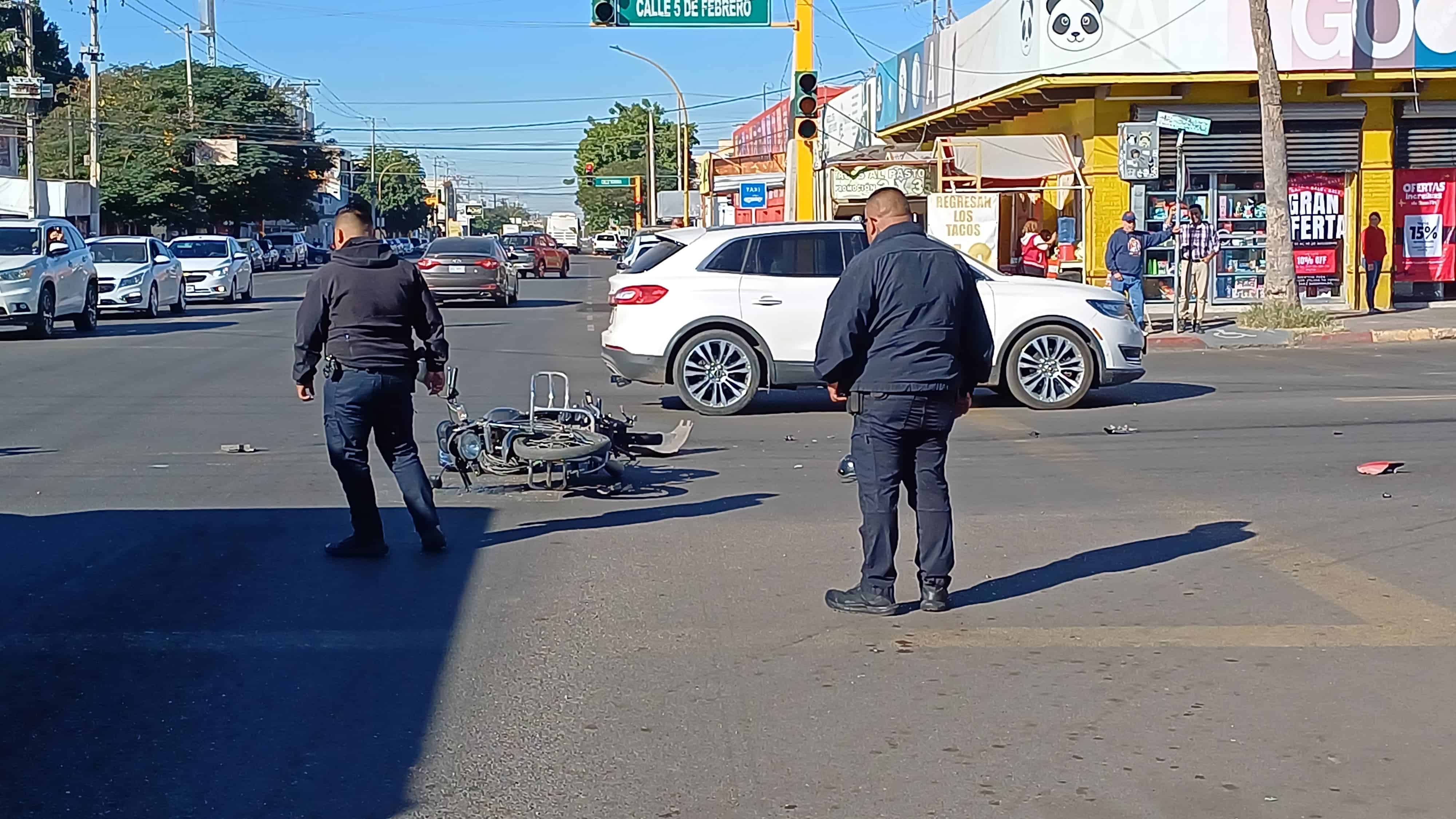 Choque en el Centro de Ciudad Obregón deja un lesionado