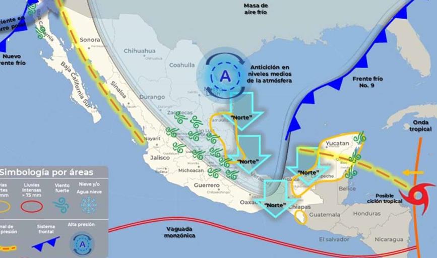 Clima en Sonora hoy 14 de noviembre: Frente frío 10 llega con lluvia, aguanieve y heladas